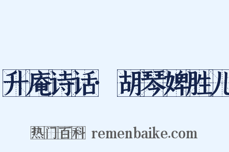 升庵诗话·胡琴婢胜儿是什么意思的图片